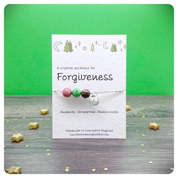 Self Forgiveness Necklace, I’m Sorry Jewellery, Let It Go Gift, Forgive Me Crystals, Self Care Gemstones, Move Forward Gift Card