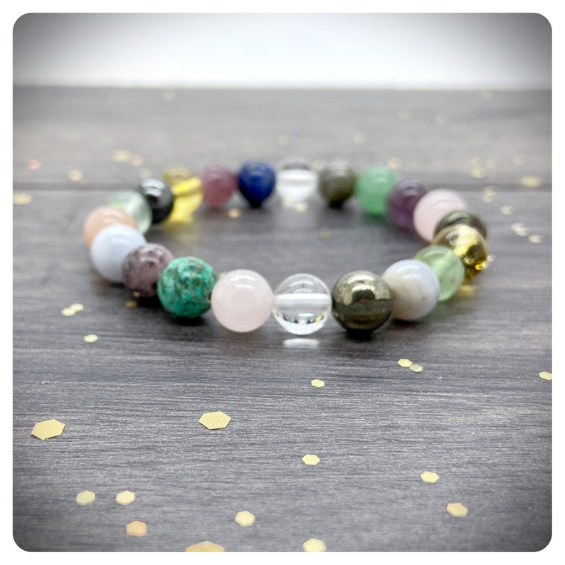 Wellness Healing Bracelet, Good Health Crystals, Well-Being Gemstone Bracelet