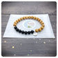 Cedar Wood Bracelet, Personalised Black Tourmaline Bracelet, Fathers Day Gift, Thank You Dad Card