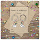 Best Friends Forever Double Keychain, One For You One For Me Rainbow Keyrings, 2 BFF Matching Rainbow Bag Charms, Kids Friendship Gift Card