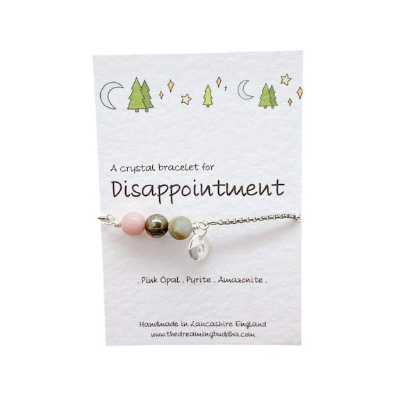 Crystal Bracelet For Set Back, Disappointment Adjustable Slider Bracelet, Calming Soothing Energy, Keep Going Gift, Don’t Give Up