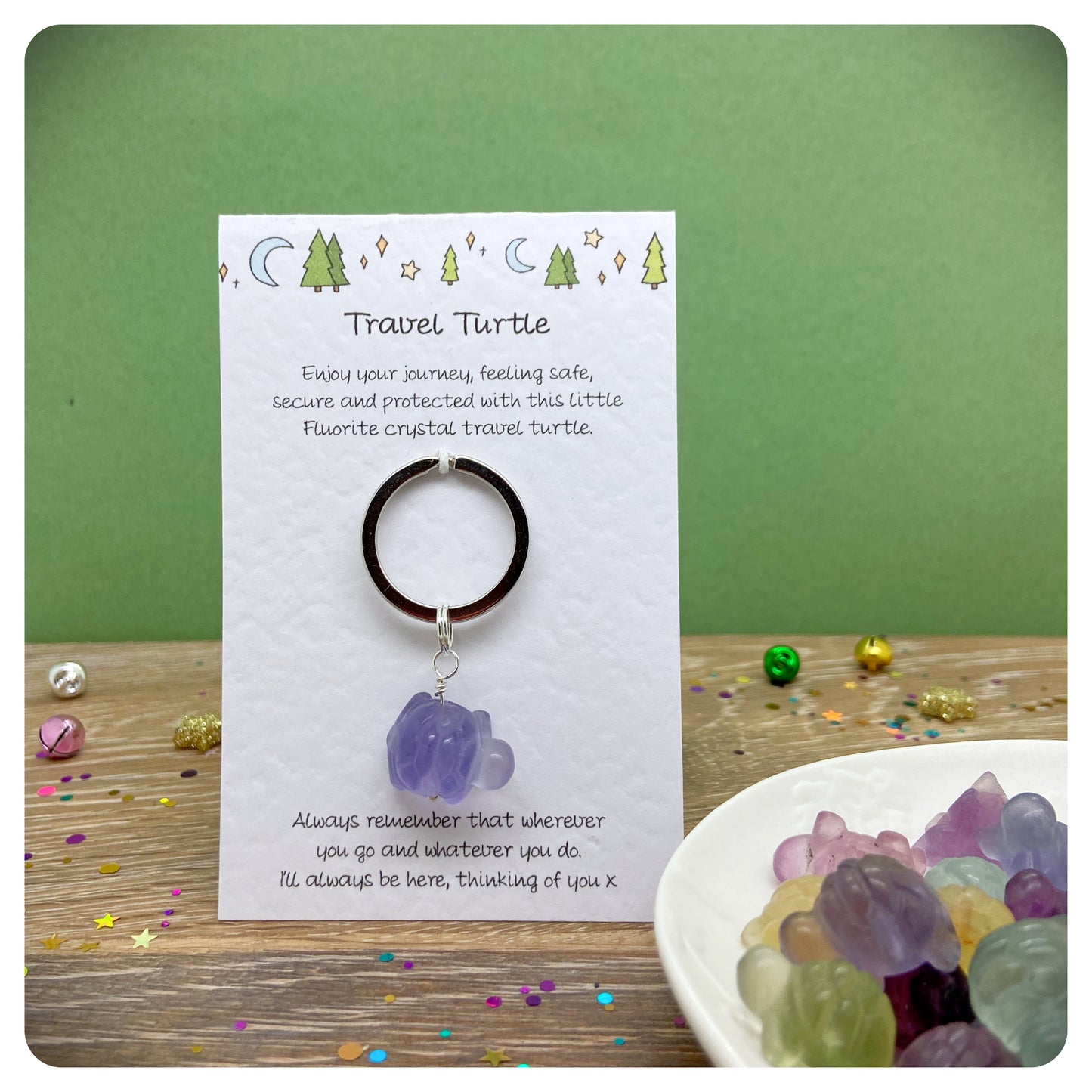 Crystal Travel Turtle Keychain For Safe Travels Personalised Safe Travel Necklace Travelling Gift Travel Protective Keyring For Backpacking