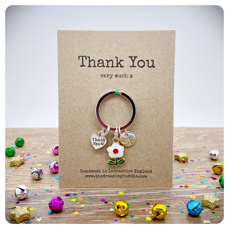 Personalised Thank You Keyring, Teacher Keychain, Employee Appreciation Present, Thank You Gift For Her, Just To Say, Thank You Very Much