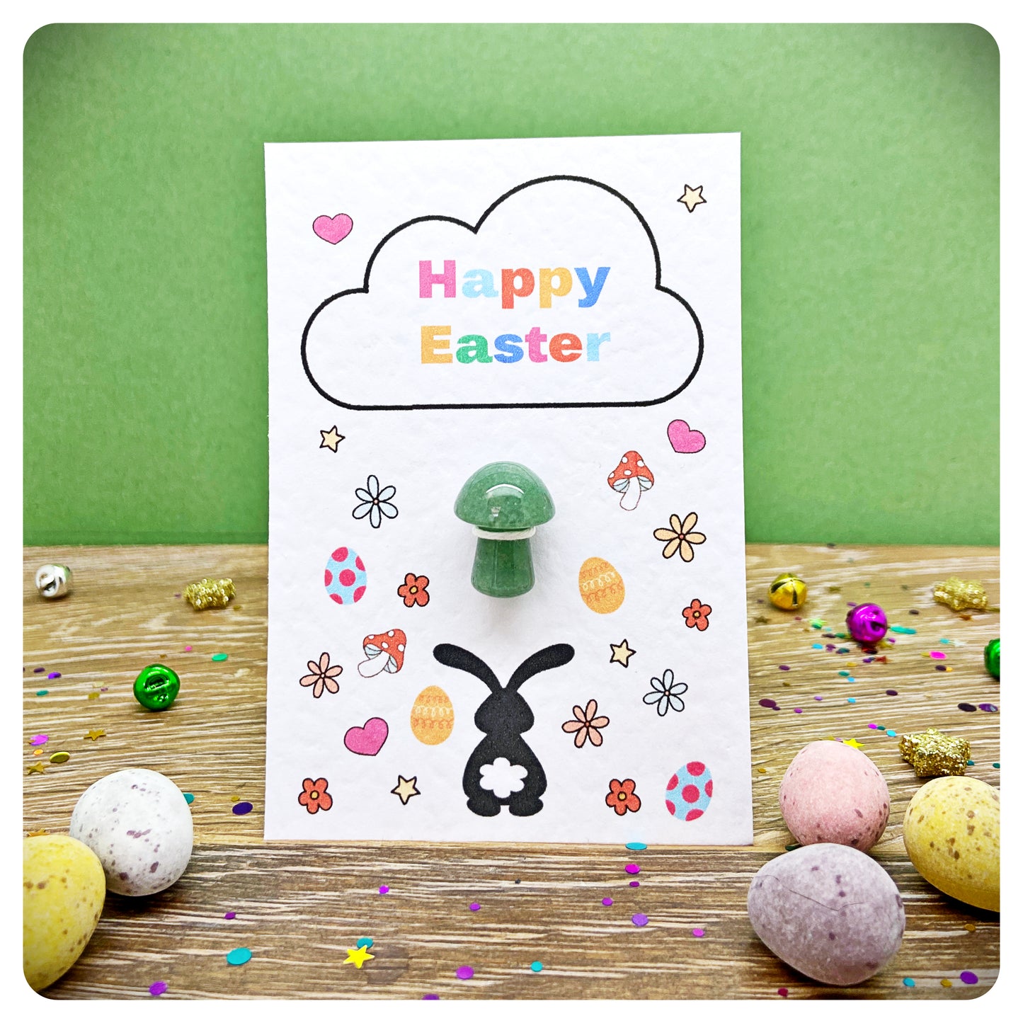 Crystal Easter Greeting Card For Egg Hunt Easter Gifts For Kids Happy Easter Crystal Mushroom Unique Gift