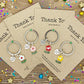 Set Of 4 Thank You Keyrings, Pack Of Four Appreciation Gifts, Bulk Thank You Presents, School Teacher Gifts, Employee Thanks, Business Gift