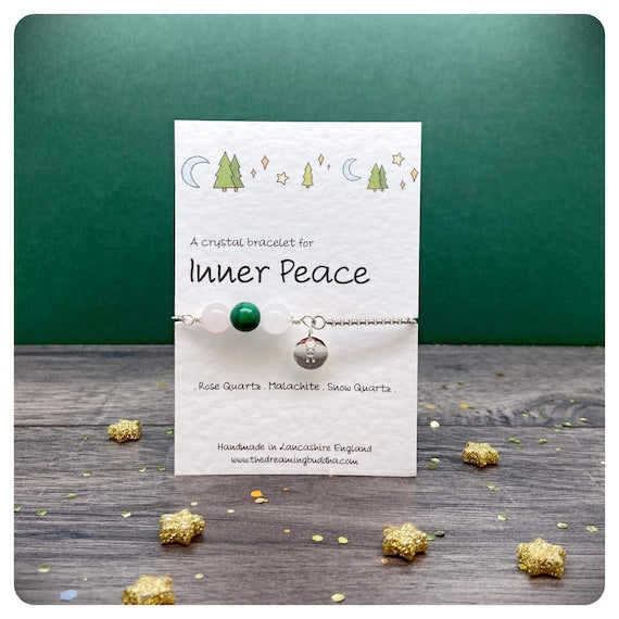 Inner Peace Bracelet, Anxiety Stress Jewellery, Self Forgiveness Crystals, Balance Grounding Abundance Jewellery, Self Love Mala Bracelet