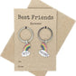 Best Friends Forever Double Keychain, One For You One For Me Rainbow Keyrings, 2 BFF Matching Rainbow Bag Charms, Kids Friendship Gift Card