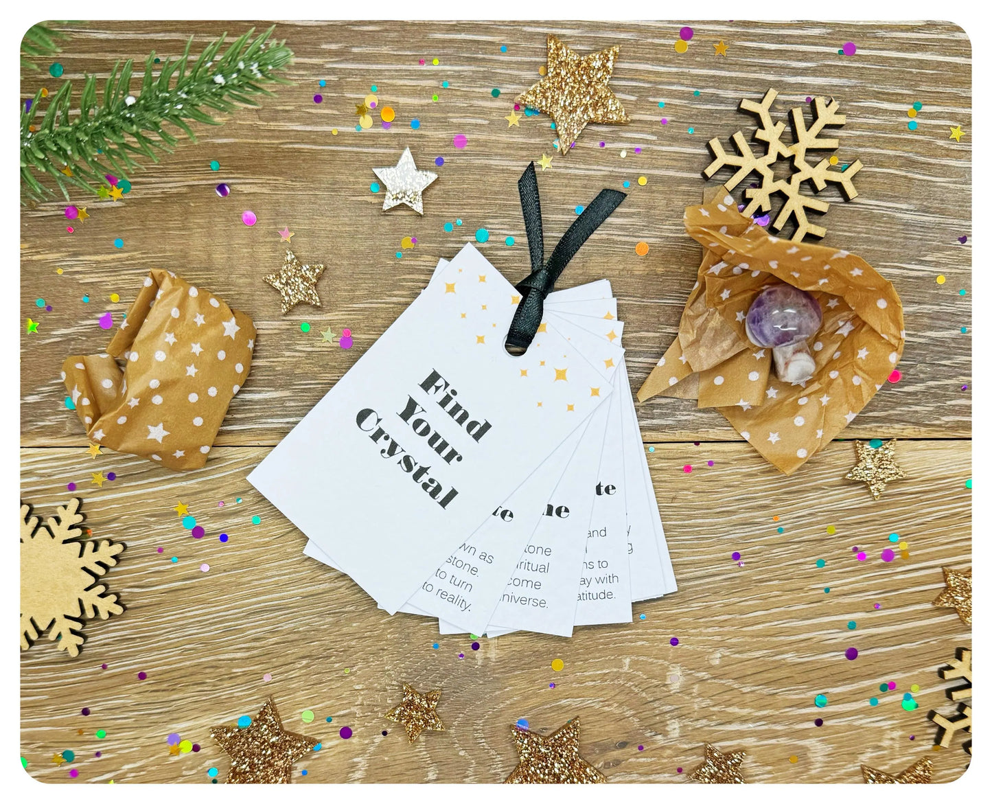 Luxury 24 Day Crystal Treats Advent Calendar, Delux Gemstone Lover Christmas Countdown Calendar Mushrooms Carvings Tumblestones