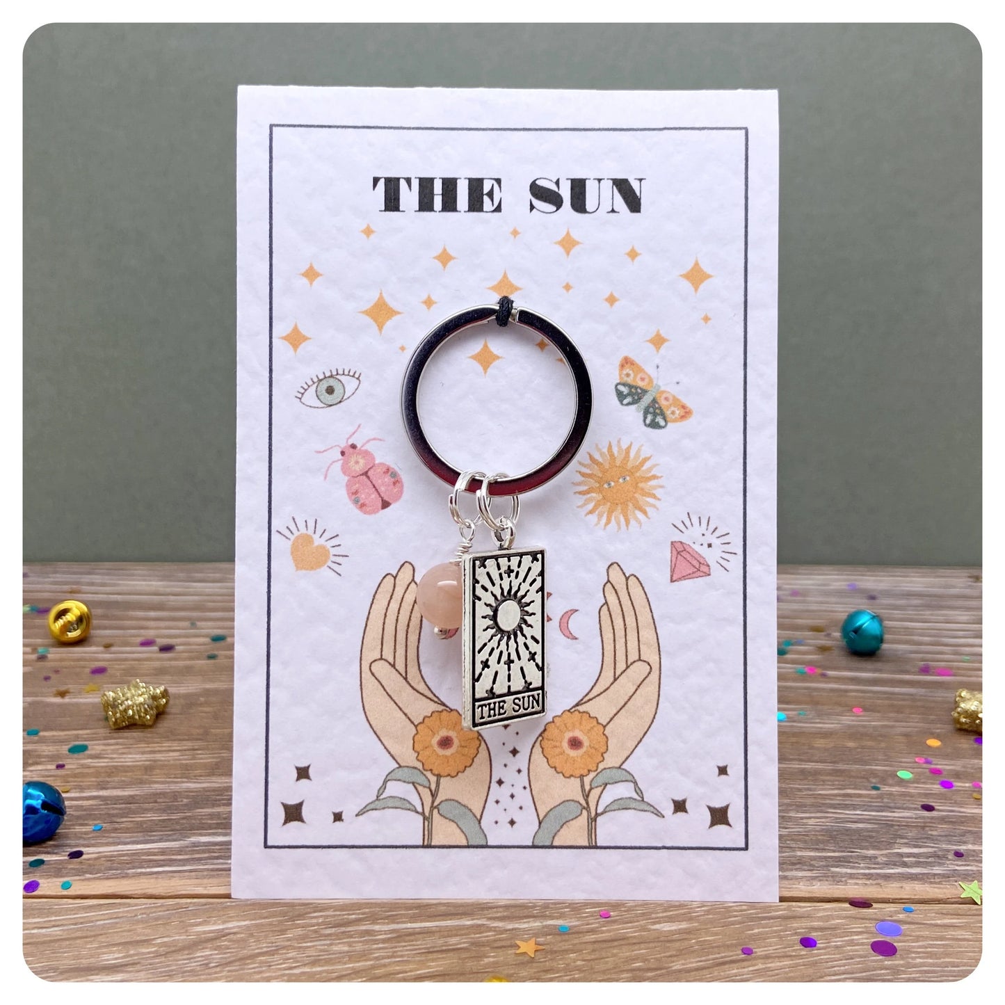 The Sun Tarot Keyring For Success And Happiness Crystal Keychain For Driving Test Exam Or Keys To New Home