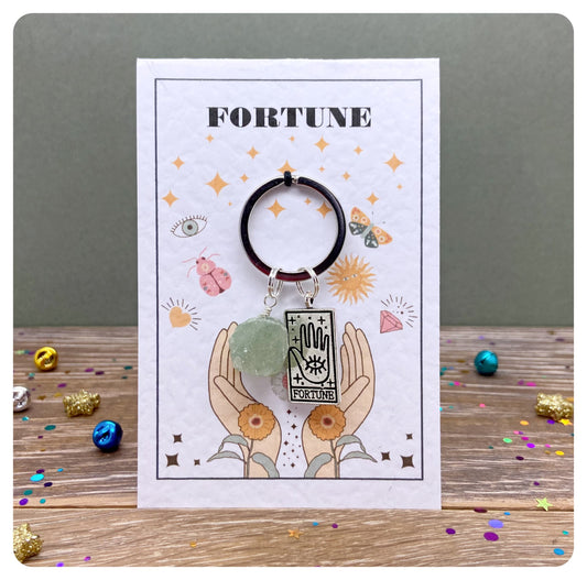 Fortune Tarot Keyring With Crystal Gift For Exam Success Gift For Luck In New Job Lucky Crystal Keychain Driving Test