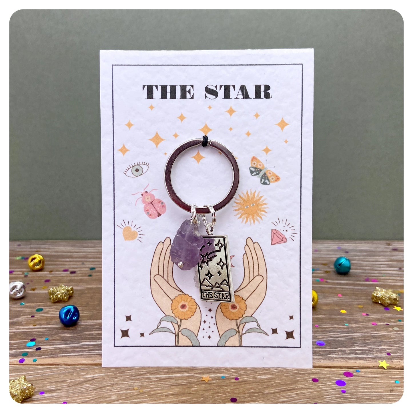 The Star Tarot Keyring For Hope And Healing Crystal Keychain Gift For Positivity After Disappointment Friendship Gift