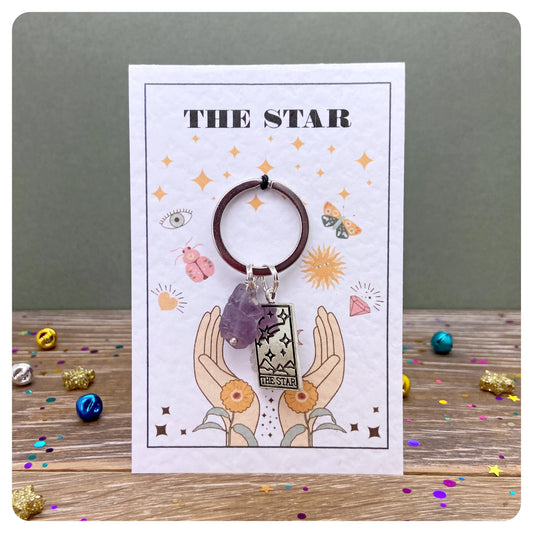 The Star Tarot Keyring For Hope And Healing Crystal Keychain Gift For Positivity After Disappointment Friendship Gift