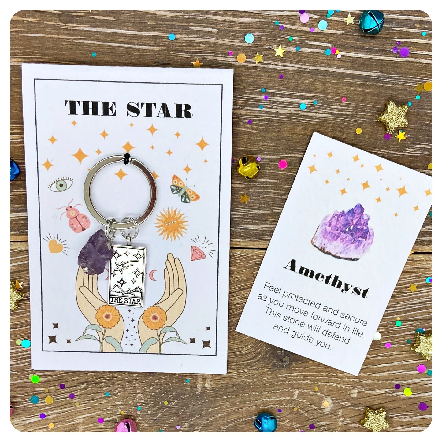 The Star Tarot Keyring For Hope And Healing Crystal Keychain Gift For Positivity After Disappointment Friendship Gift