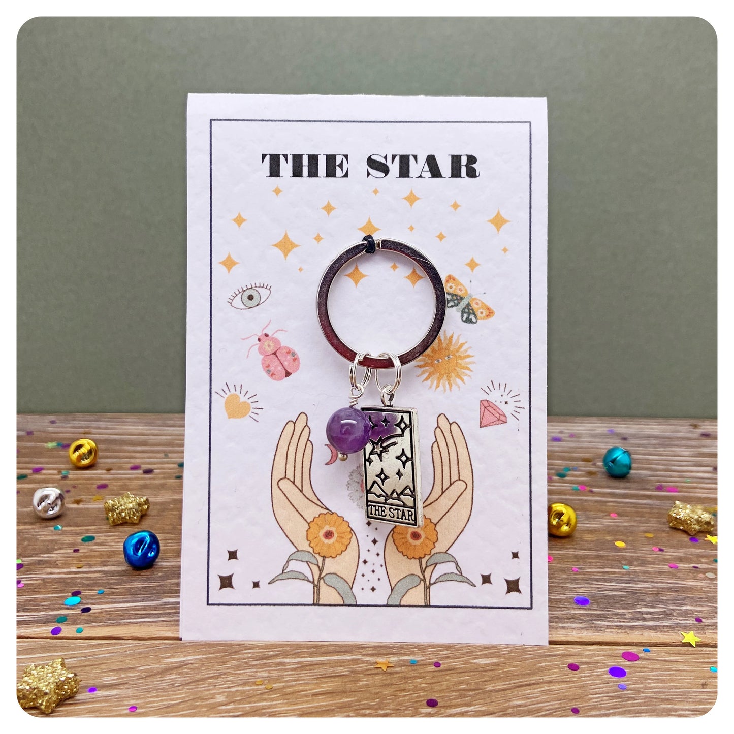 The Star Tarot Keyring For Hope And Healing Crystal Keychain Gift For Positivity After Disappointment Friendship Gift