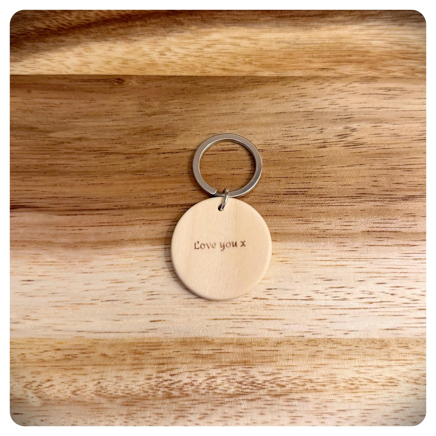 Personalised Wood Heart Keyring With His Hers Initials, Personalised Valentines Love You Keychain For Birthday Anniversary or Galentines