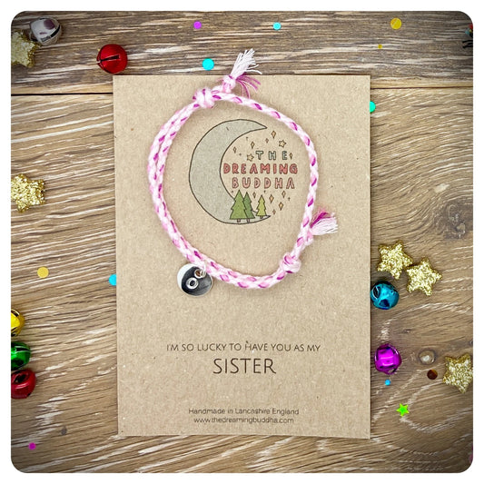Sister Friendship Bracelet, Sister Birthday Gift, Personalised Braided Bracelet