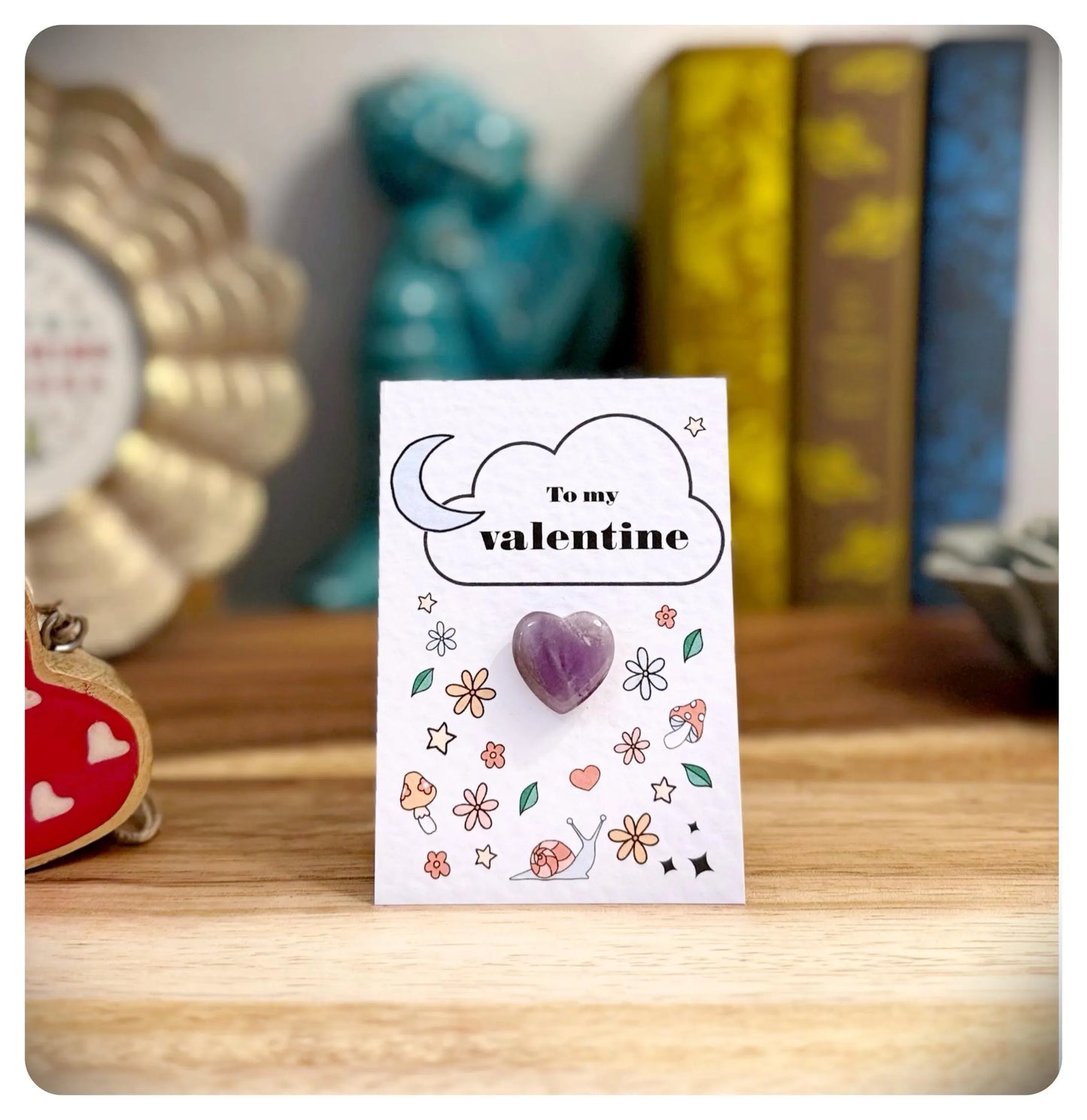 To My Valentine Card with Crystal Heart Unique Handmade Valentine’s Day Love You Valentine Gift Gard