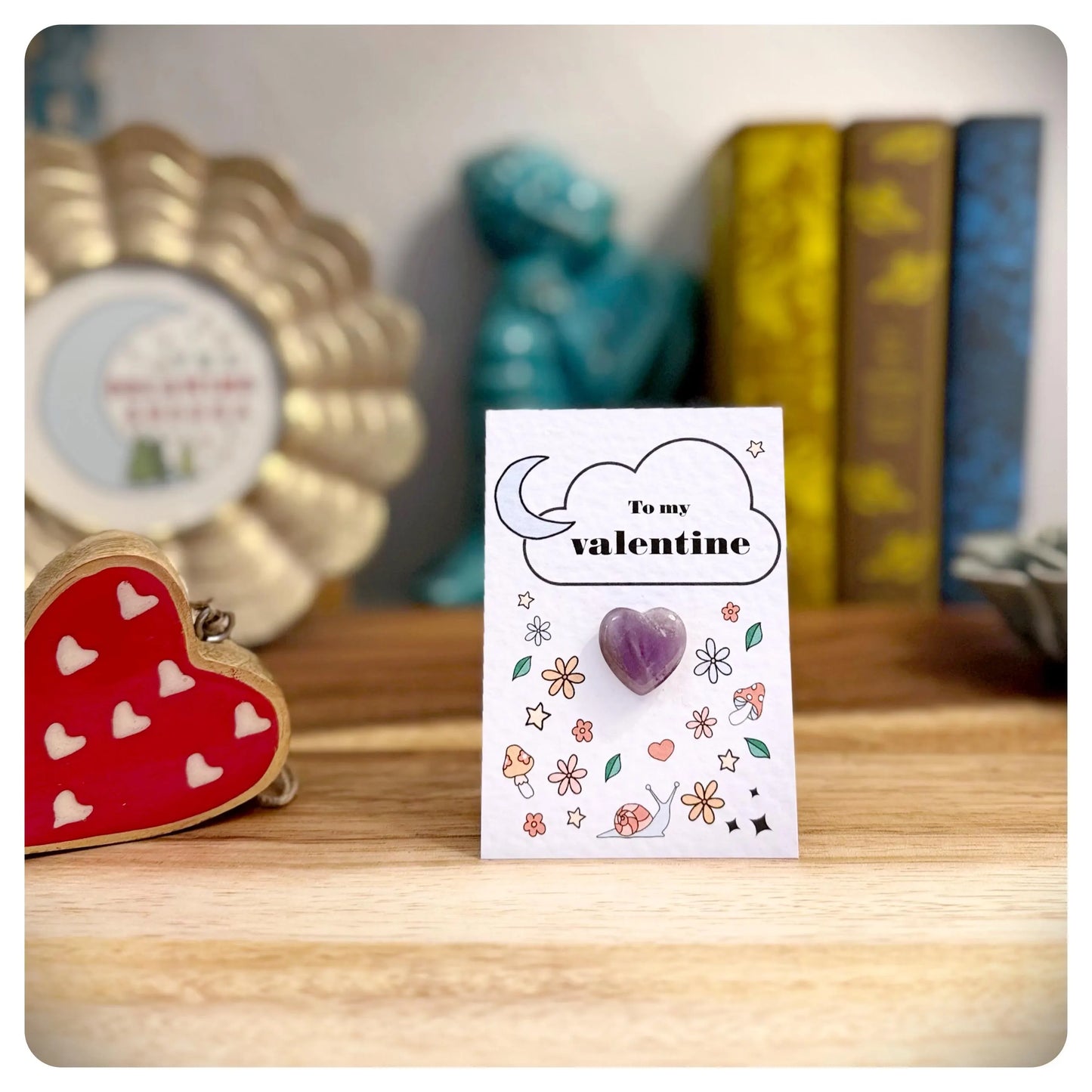 To My Valentine Card with Crystal Heart Unique Handmade Valentine’s Day Love You Valentine Gift Gard