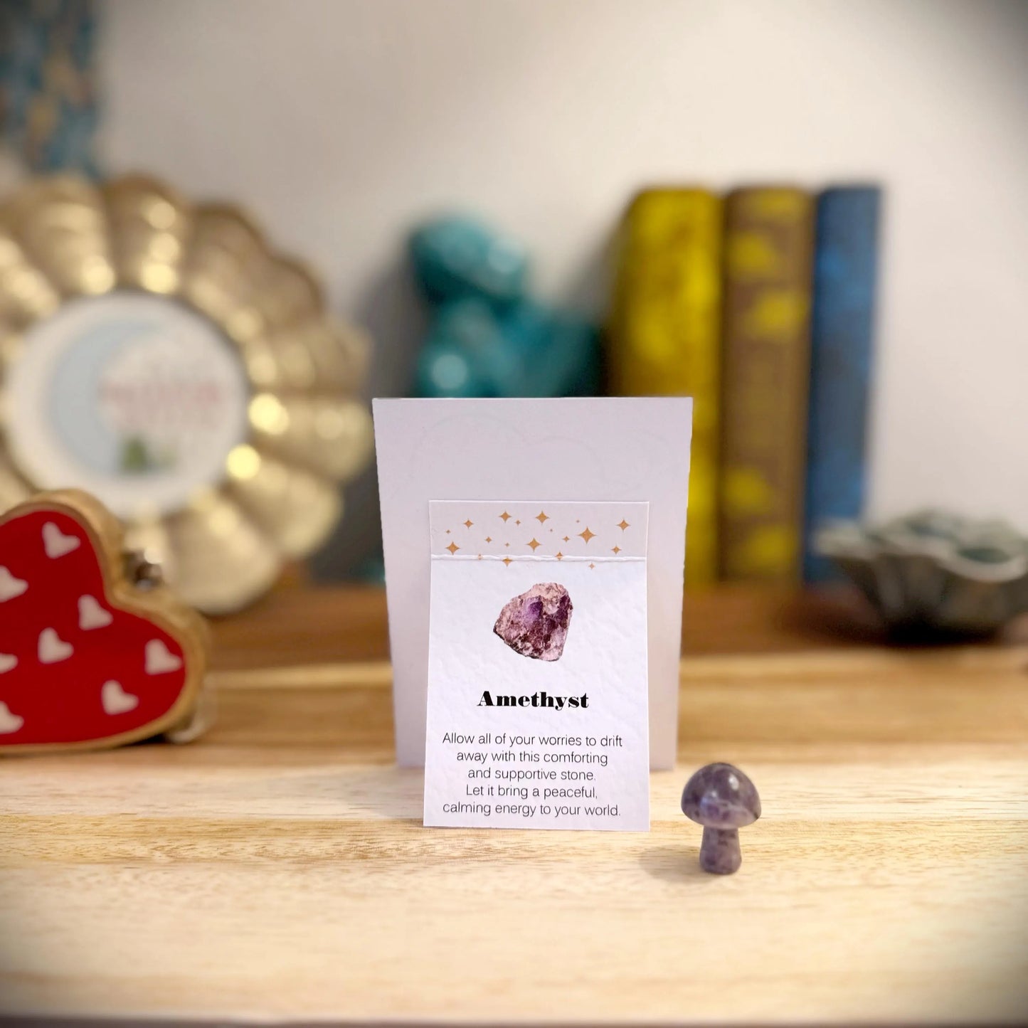 To My Valentine Card with Crystal Mushroom Unique Handmade Valentine’s Day Gift Cute Child Valentine Gift Gard