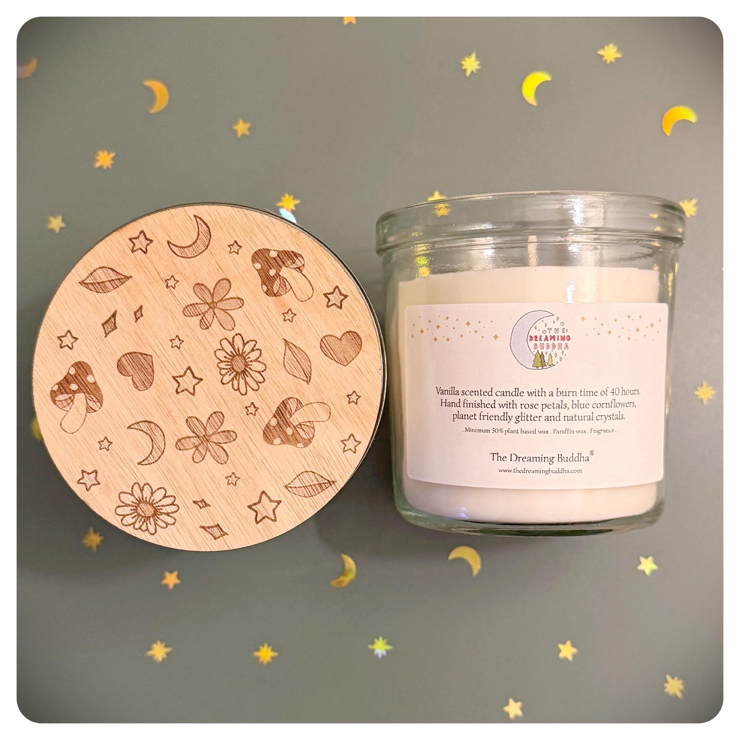 Personalised Good Luck Gift Candle With Lucky Aventurine Crystal For Prosperity Abundance And Success For New Job Exams New Beginnings