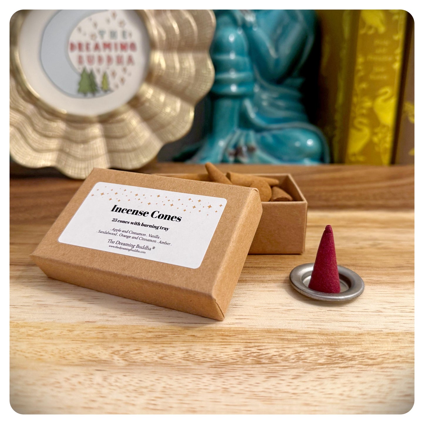 Mixed Incense Cones Gift Set Holistic Home Assorted Scents In Gift Box With Holder Plate