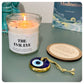 Evil Eye Good Luck Protection Candle With Gold Evil Eye Hanging Decoration For Personalised Christmas New Home Birthday Gift