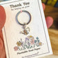 Teacher Thank You Gift – End of Term Gifts for Nursery, TA, Keyworker, Wildflower Seed Paper Card with Keyring – Helping Me Grow Gift