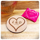Wooden Carved Heart Coaster With His Hers Initials, Personalised Couples Valentines Love You Engraved Coaster Wedding Favour Gifts