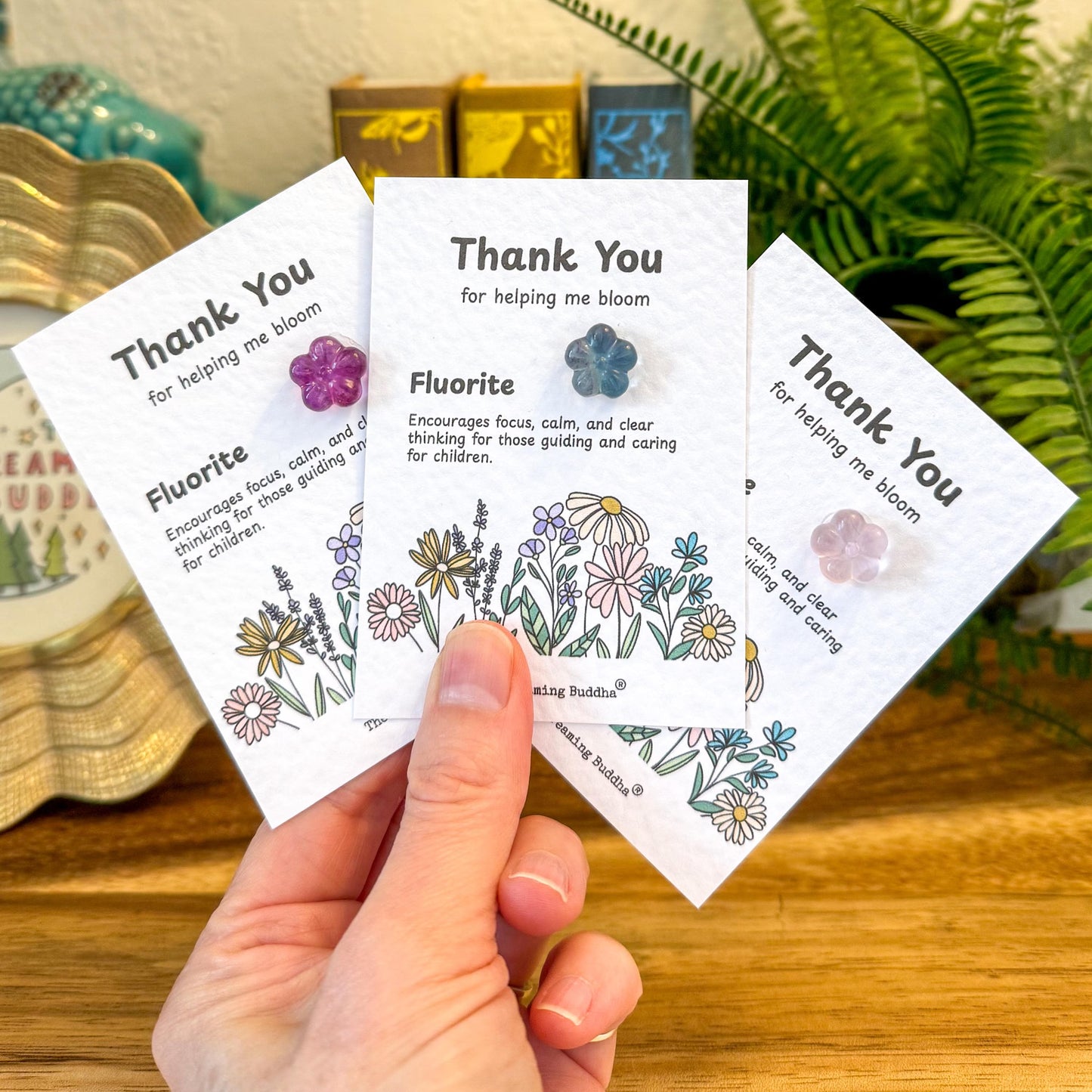 Nursery Staff Thank You Card, Crystal Keepsake Card For Teachers And Carers, Thank You For Helping Me Grow