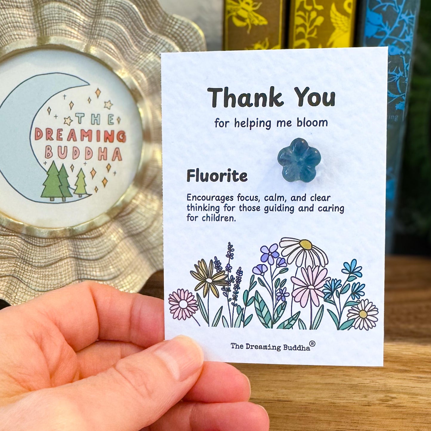 Nursery Staff Thank You Card, Crystal Keepsake Card For Teachers And Carers, Thank You For Helping Me Grow