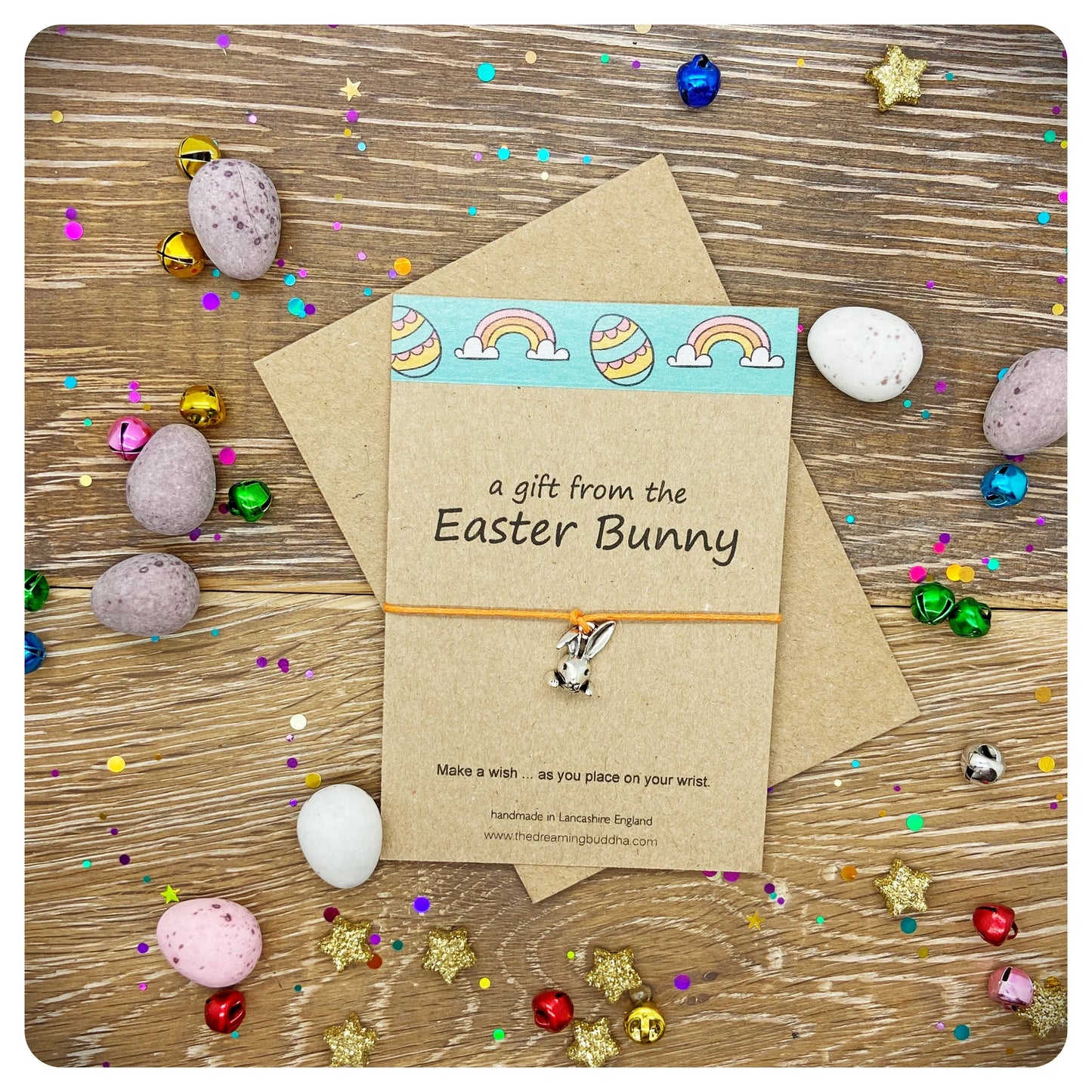 Easter Bunny Wish Bracelet Gift, Easter Egg Hunt Prize, Bunny Wishlet, Rabbit Friendship Bracelet, Easter Jewellery Child