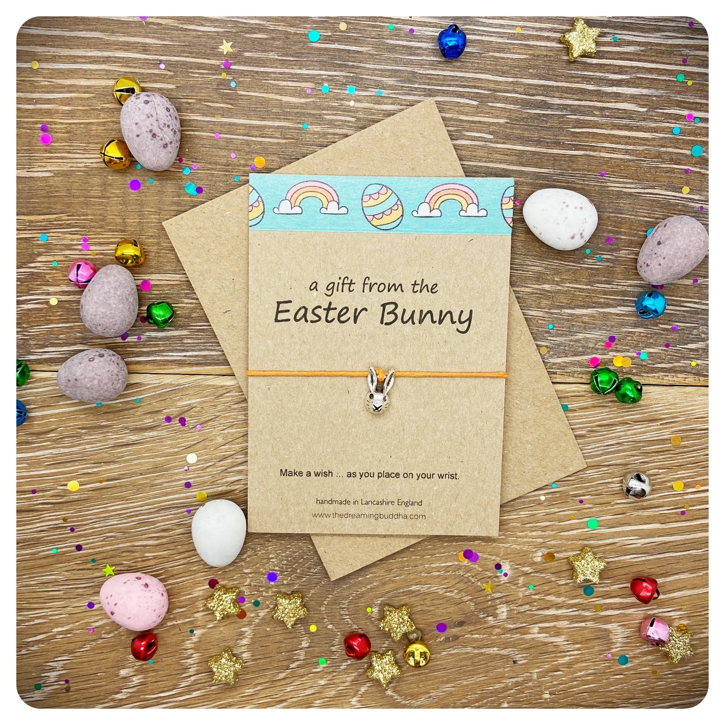 Easter Bunny Wish Bracelet Gift, Easter Egg Hunt Prize, Bunny Wishlet, Rabbit Friendship Bracelet, Easter Jewellery Child