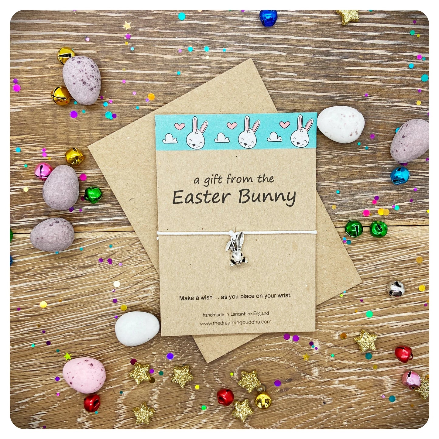 Easter Bunny Wish Bracelet Gift, Easter Egg Hunt Prize, Bunny Wishlet, Rabbit Friendship Bracelet, Easter Jewellery Child