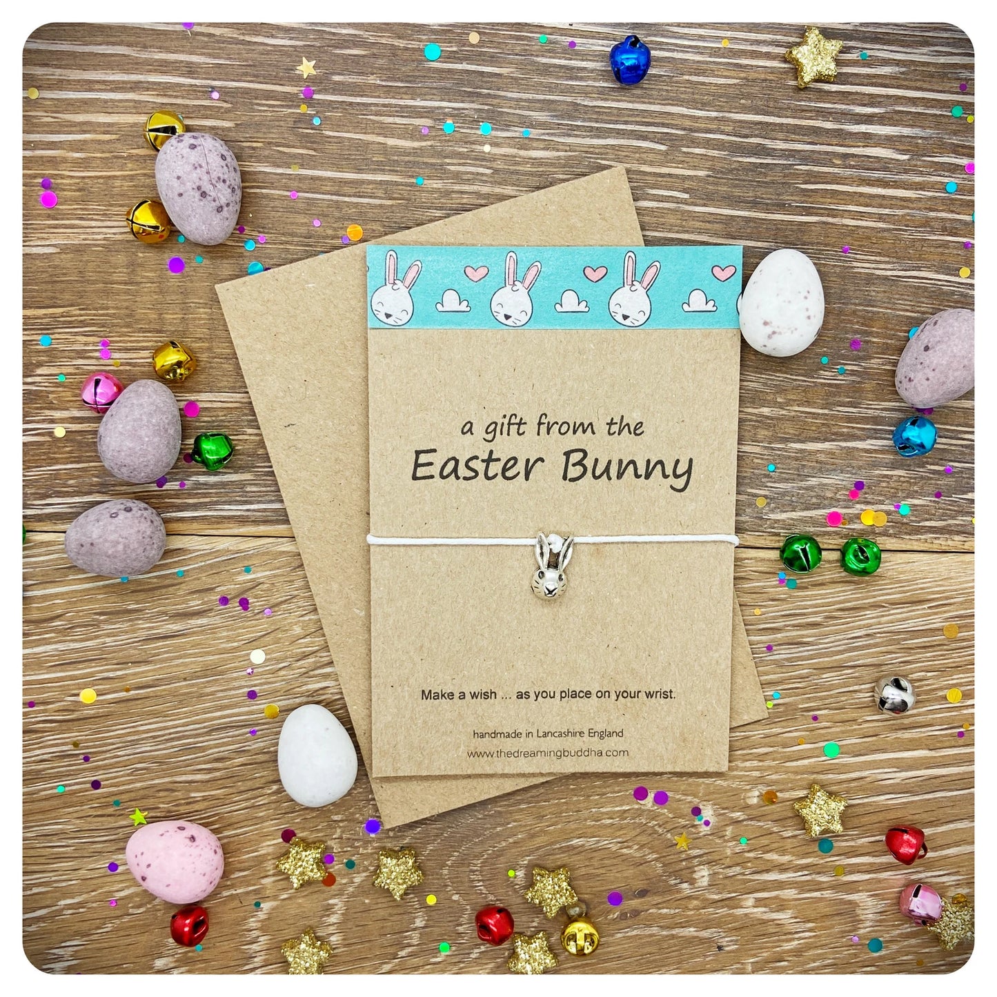 Easter Bunny Wish Bracelet Gift, Easter Egg Hunt Prize, Bunny Wishlet, Rabbit Friendship Bracelet, Easter Jewellery Child