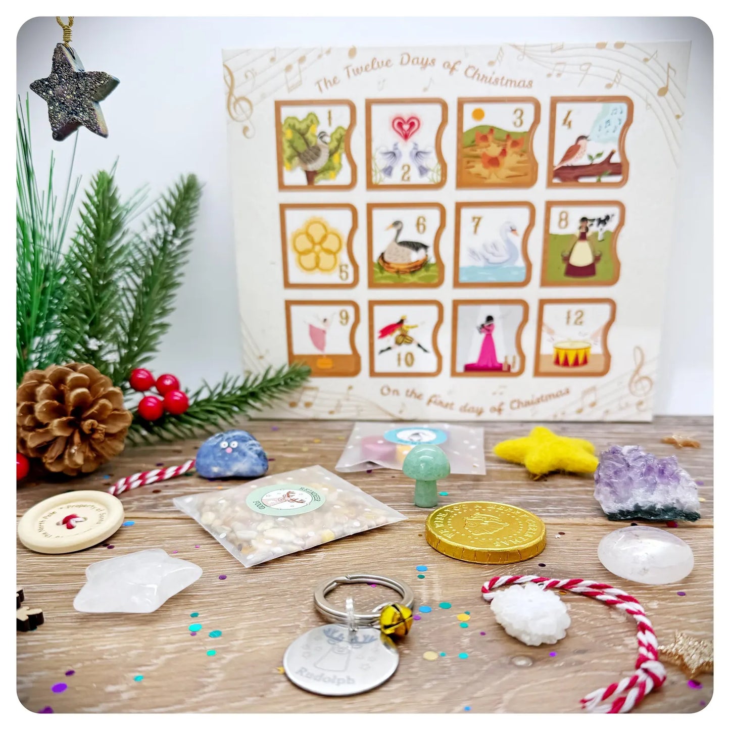 Kids Crystal & Gifts For Christmas Eve Box Fillers, Fun 12 Day Of Christmas Gift, Christmas Eve Stocking Filler Gifts From Santa