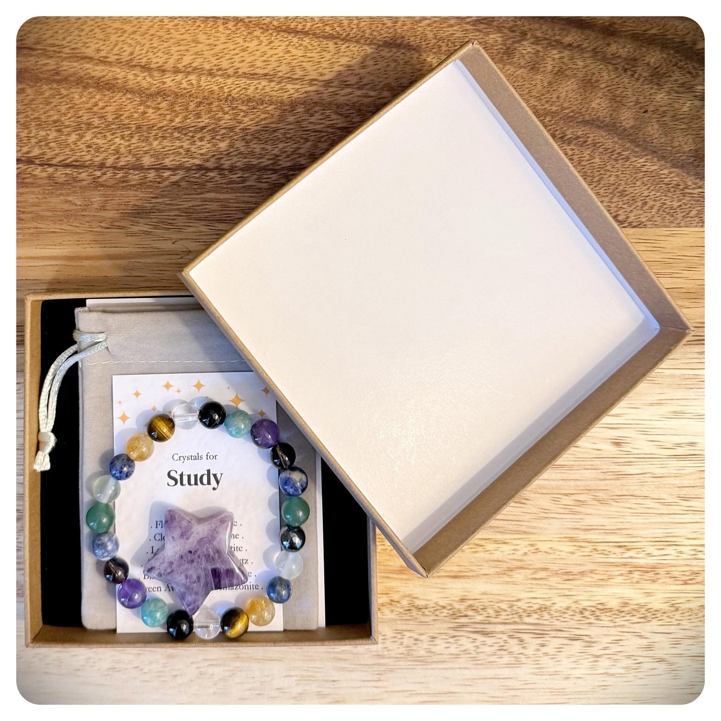 Study Crystal Bracelet, Exam Prep Bracelet, Concentration Bracelet, Study & Focus Jewellery, Student Study Aid, Studying Gift For Him Her