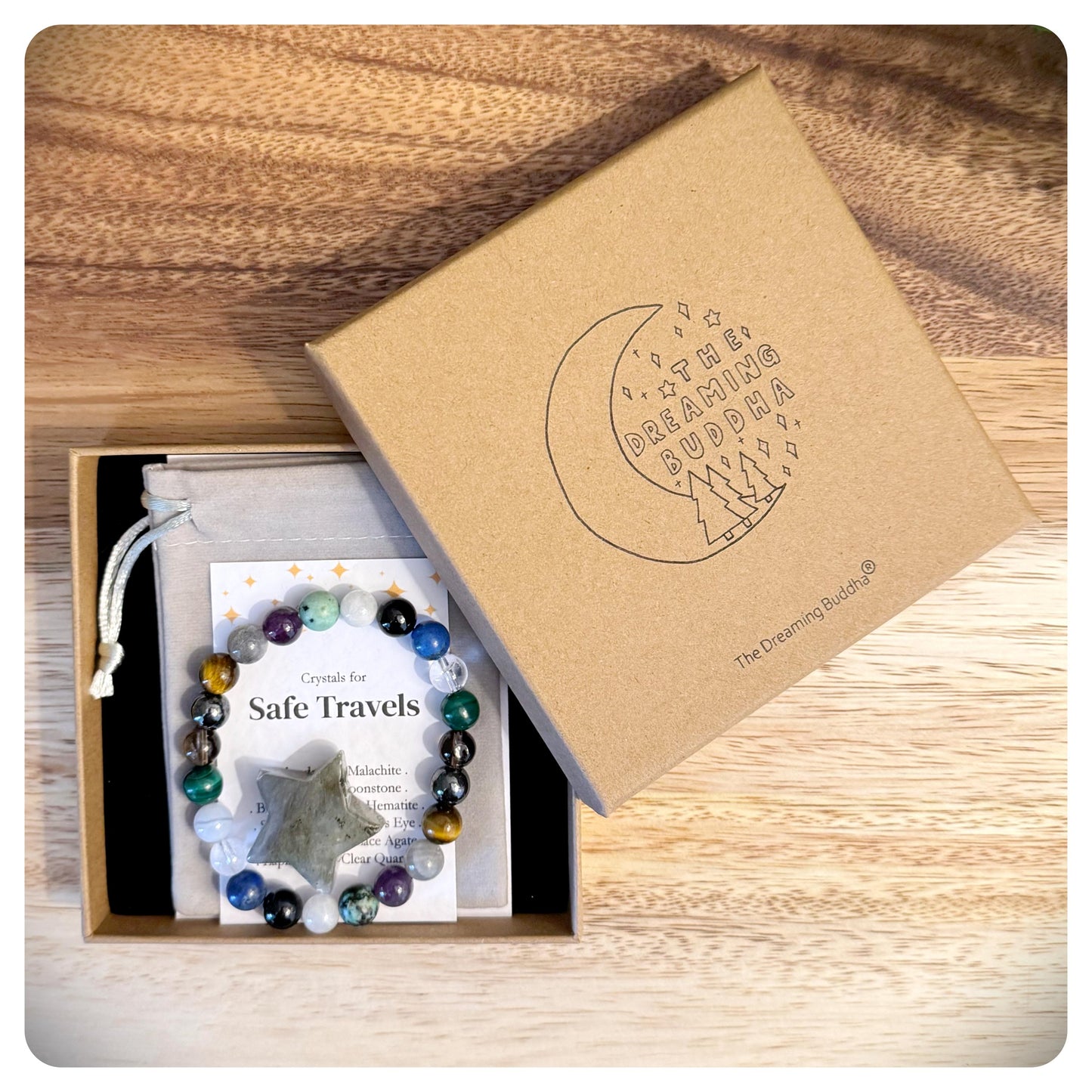 Women’s Safe Travels Crystal Bracelet, Gap Year Jewellery, Travel Essentials Gift Her, Backpacking Goodbye, Daughter Travelling Miss You