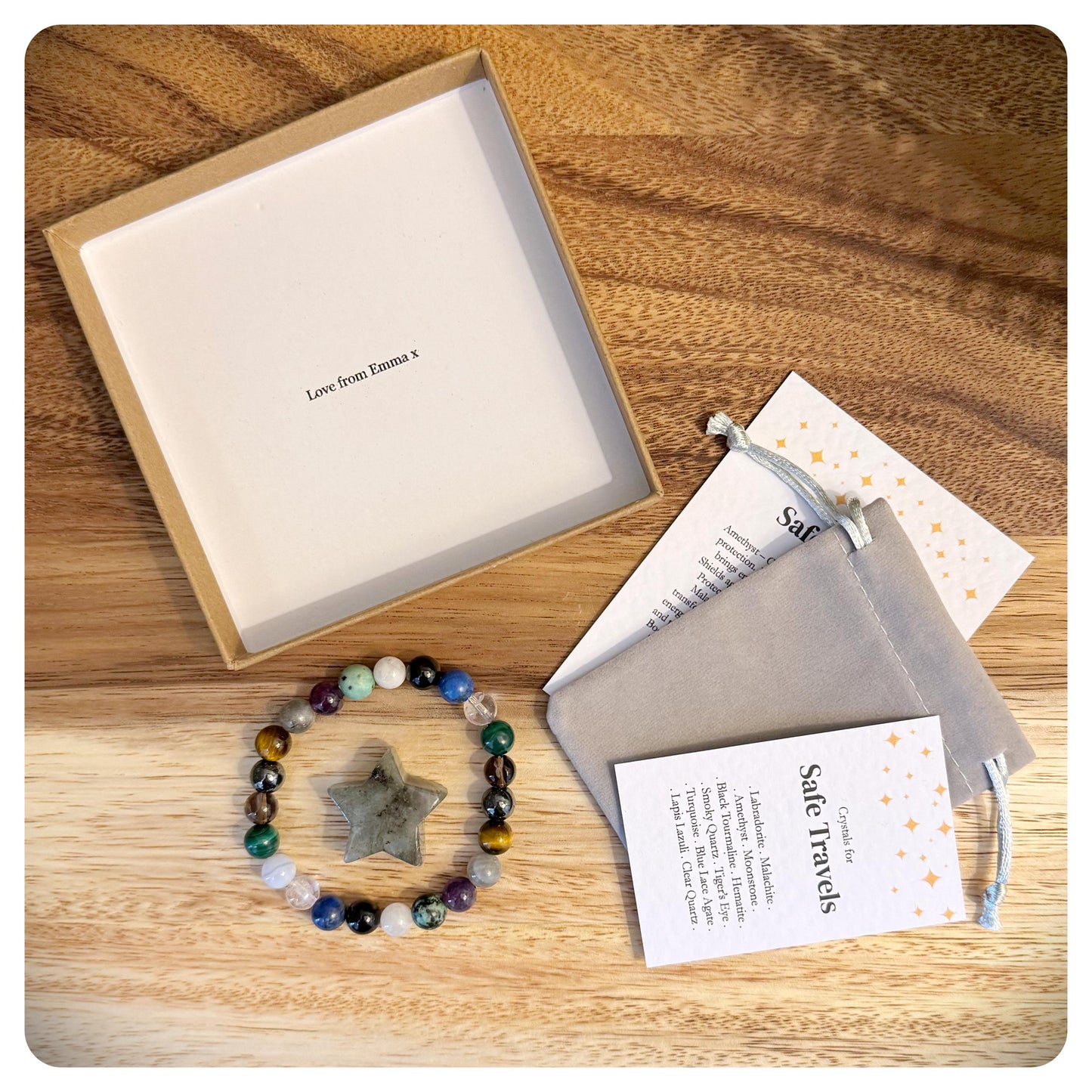 Women’s Safe Travels Crystal Bracelet, Gap Year Jewellery, Travel Essentials Gift Her, Backpacking Goodbye, Daughter Travelling Miss You