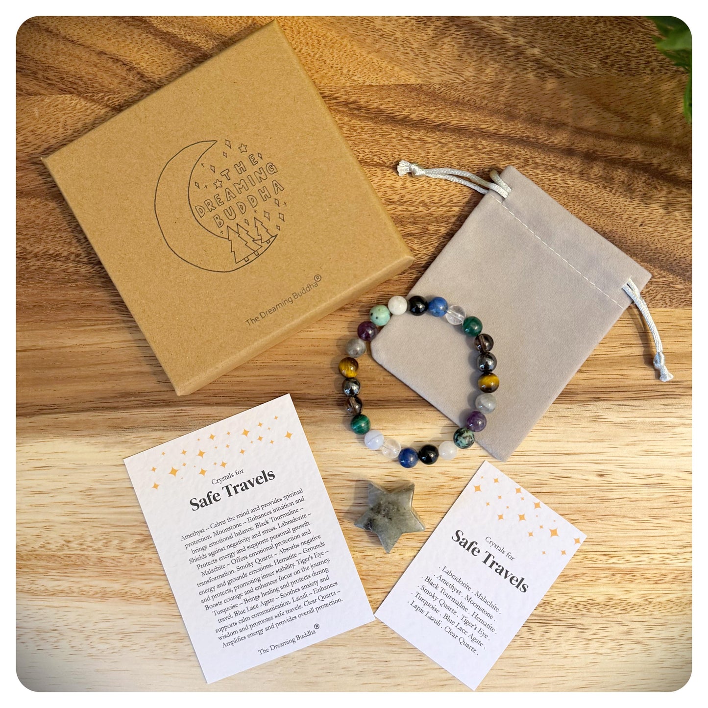 Women’s Safe Travels Crystal Bracelet, Gap Year Jewellery, Travel Essentials Gift Her, Backpacking Goodbye, Daughter Travelling Miss You