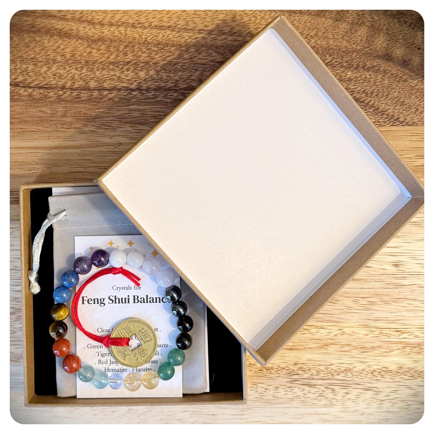 Crystal Feng Shui Bracelet, Well Being Protection Gift, Harmonizing Jewellery, Good Luck Gift For Him Her, Positive Energy Bracelet