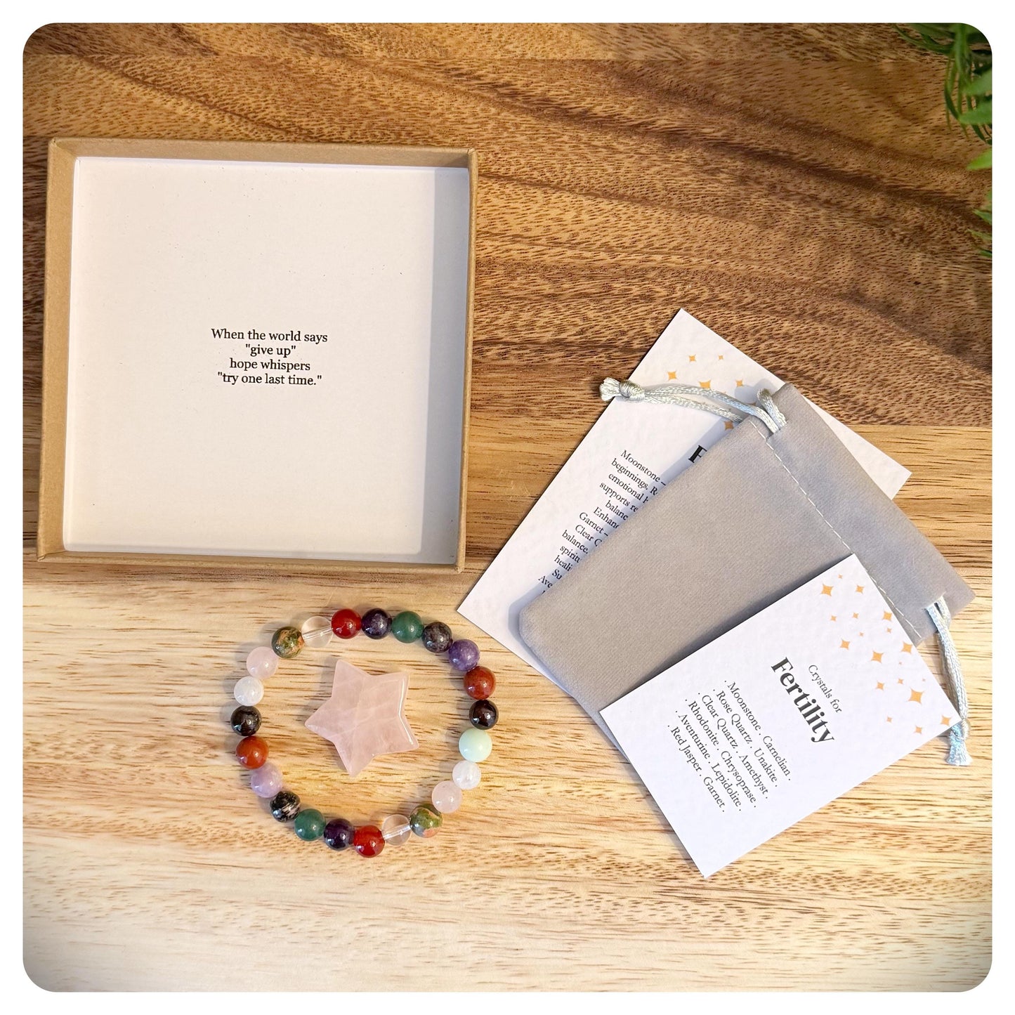 Women's Crystal Fertility Bracelet, IVF Journey Gift, Gemstone Fertility Support, Trying For A Baby Gift, Pregnancy Jewellery