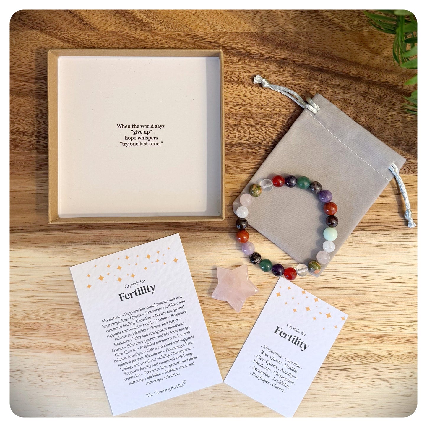 Women's Crystal Fertility Bracelet, IVF Journey Gift, Gemstone Fertility Support, Trying For A Baby Gift, Pregnancy Jewellery