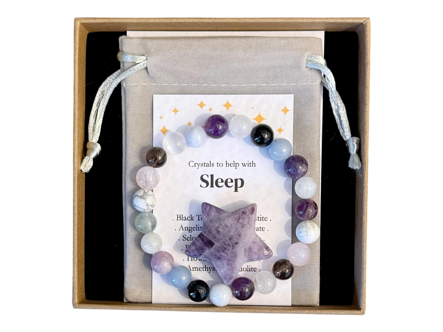 Sleep Bracelet, Stress Anxiety Support, Relaxation Bracelet, Better Sleep, Gemstone Sleep Gift, Menopause Gift