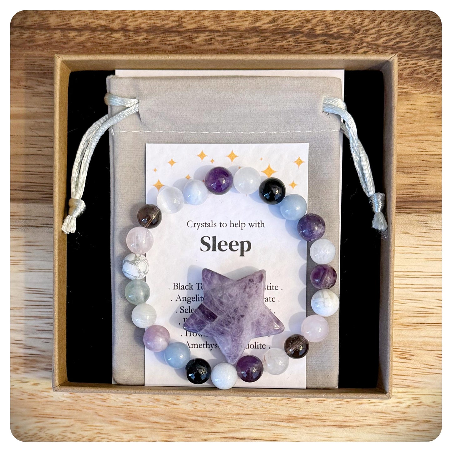 Sleep Bracelet, Stress Anxiety Support, Relaxation Bracelet, Better Sleep, Gemstone Sleep Gift, Menopause Gift