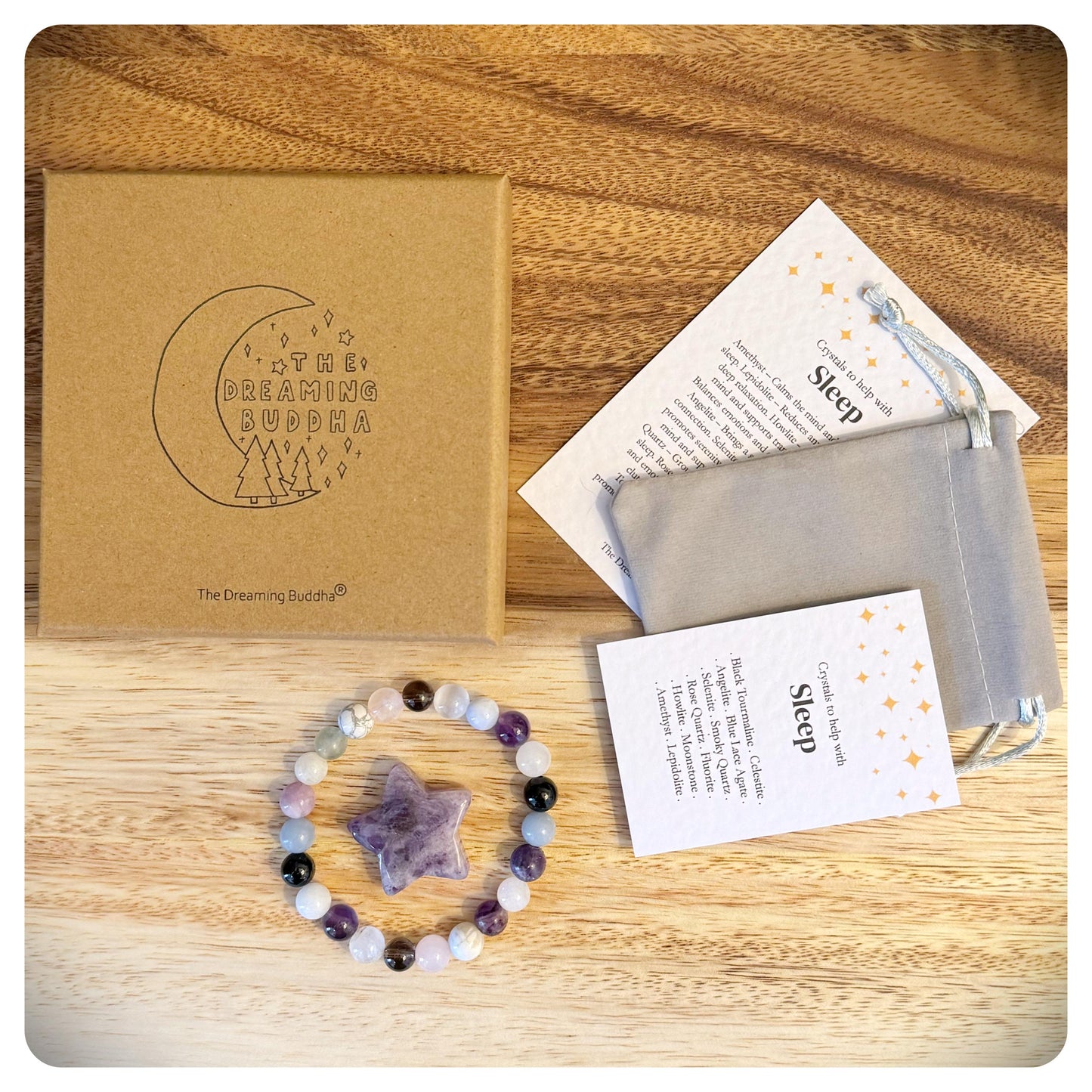 Sleep Bracelet, Stress Anxiety Support, Relaxation Bracelet, Better Sleep, Gemstone Sleep Gift, Menopause Gift