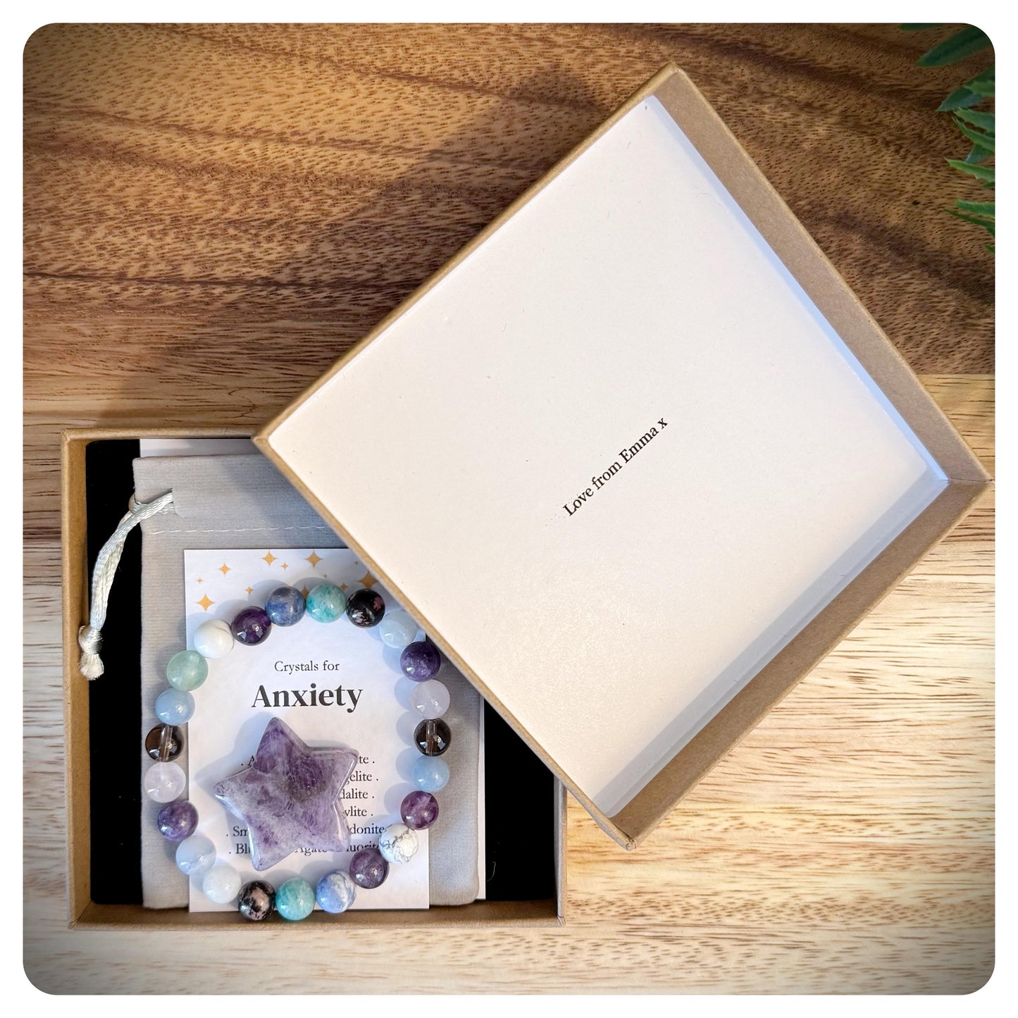 Woman's Anxiety Bracelet, Calming Crystal Bracelet, Stress Relief Jewellery, Gemstone Gift, Relaxation Bracelet, Mindfulness For Her