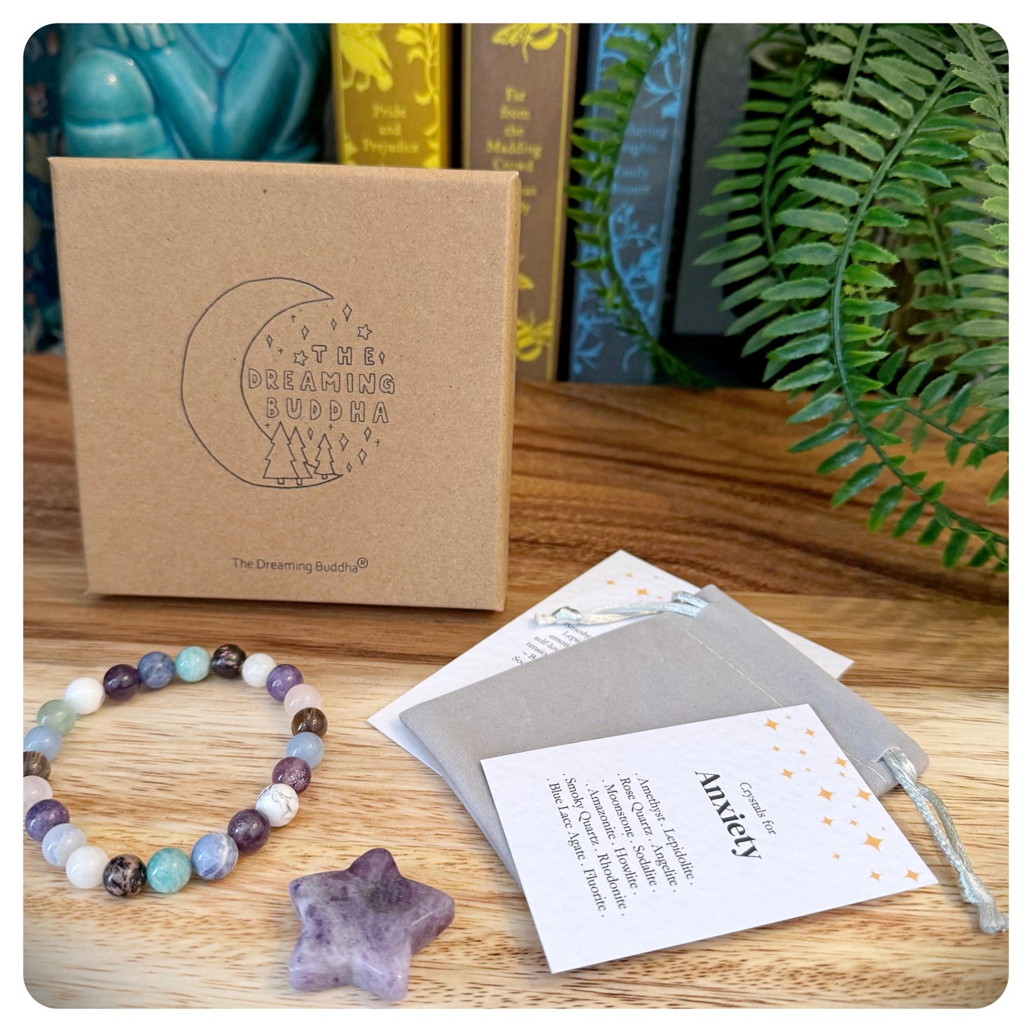 Woman's Anxiety Bracelet, Calming Crystal Bracelet, Stress Relief Jewellery, Gemstone Gift, Relaxation Bracelet, Mindfulness For Her