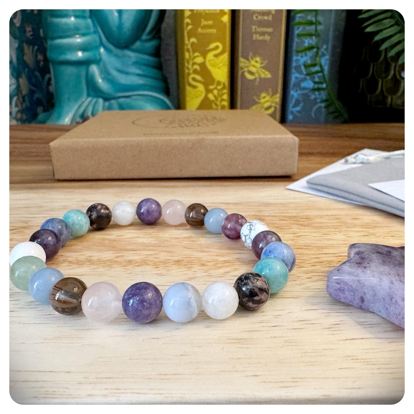 Woman's Anxiety Bracelet, Calming Crystal Bracelet, Stress Relief Jewellery, Gemstone Gift, Relaxation Bracelet, Mindfulness For Her