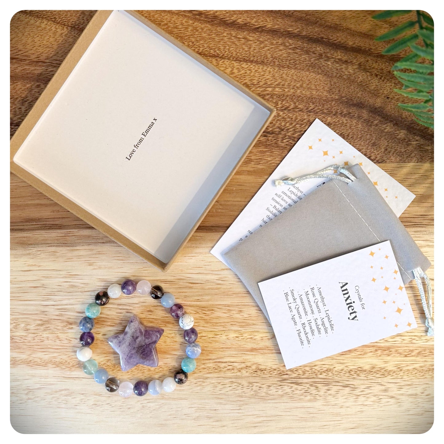 Woman's Anxiety Bracelet, Calming Crystal Bracelet, Stress Relief Jewellery, Gemstone Gift, Relaxation Bracelet, Mindfulness For Her