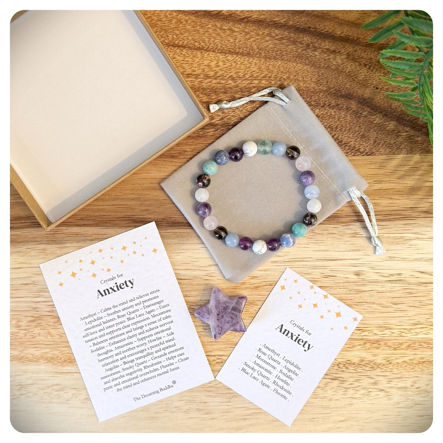 Woman's Anxiety Bracelet, Calming Crystal Bracelet, Stress Relief Jewellery, Gemstone Gift, Relaxation Bracelet, Mindfulness For Her